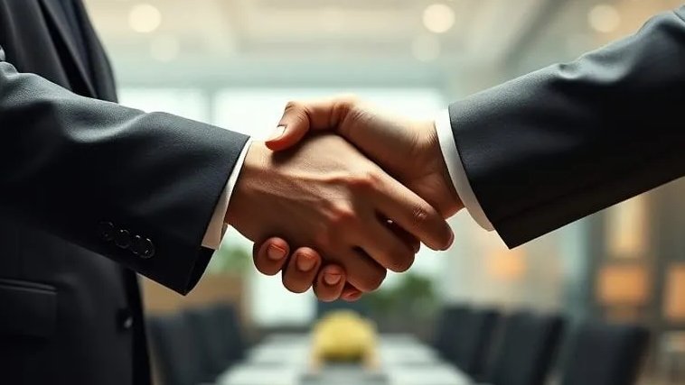 Apreton de manos empresarial